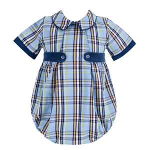 Simon Boy Bubble in Blue Plaid