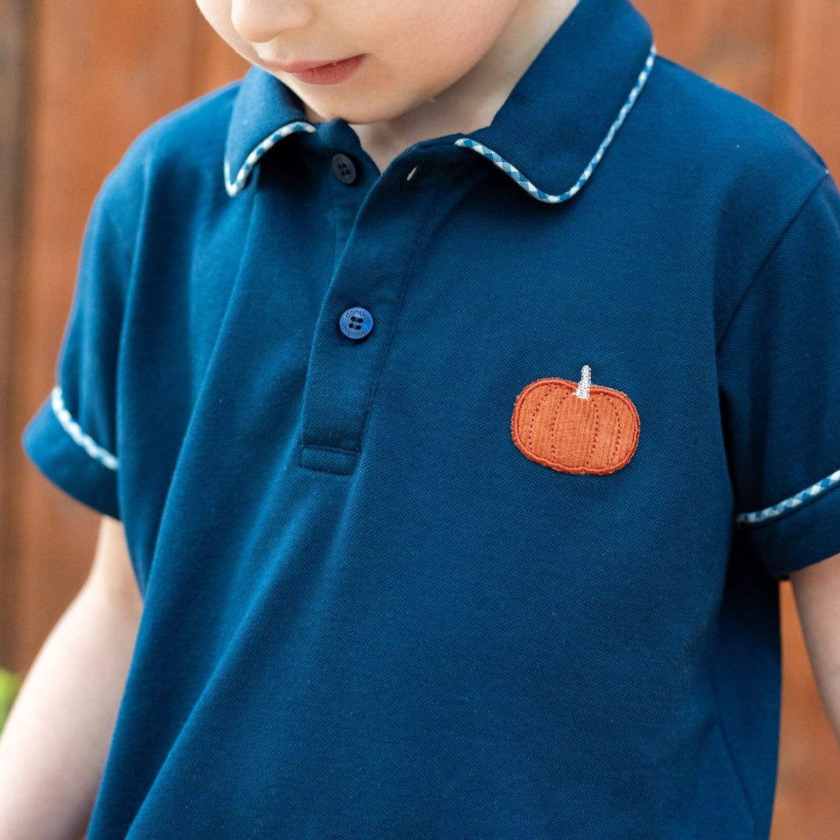 William Boy Polo Set in Classic Gingham Pumpkin