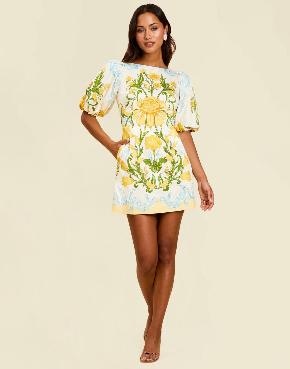 Donovan Mini Dress in Lemon Verbena