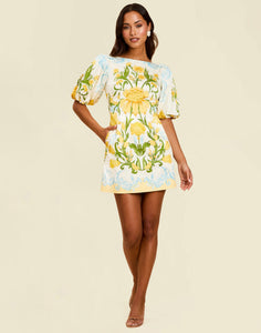 Donovan Mini Dress in Lemon Verbena