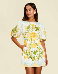 Donovan Mini Dress in Lemon Verbena