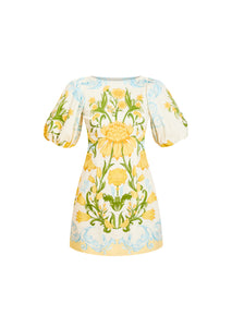 Donovan Mini Dress in Lemon Verbena