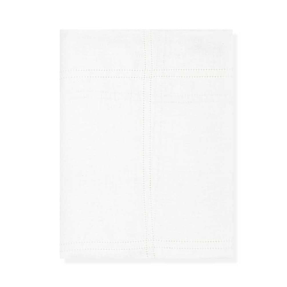 Double Hemstitch Check Round Tablecloth