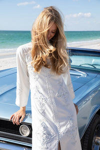 Dove Beaded Clara Caftan