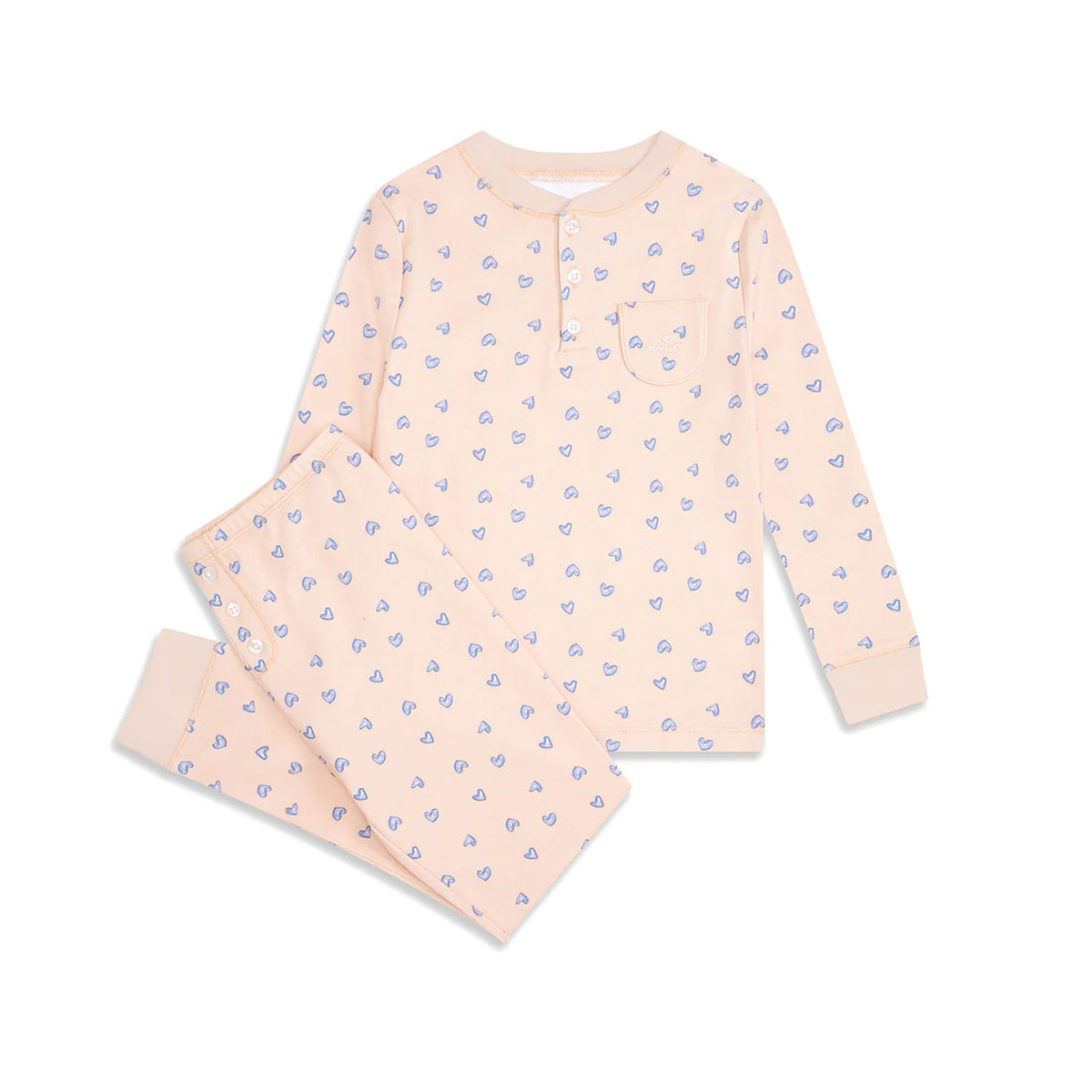 Love Heart Pajamas in Pink