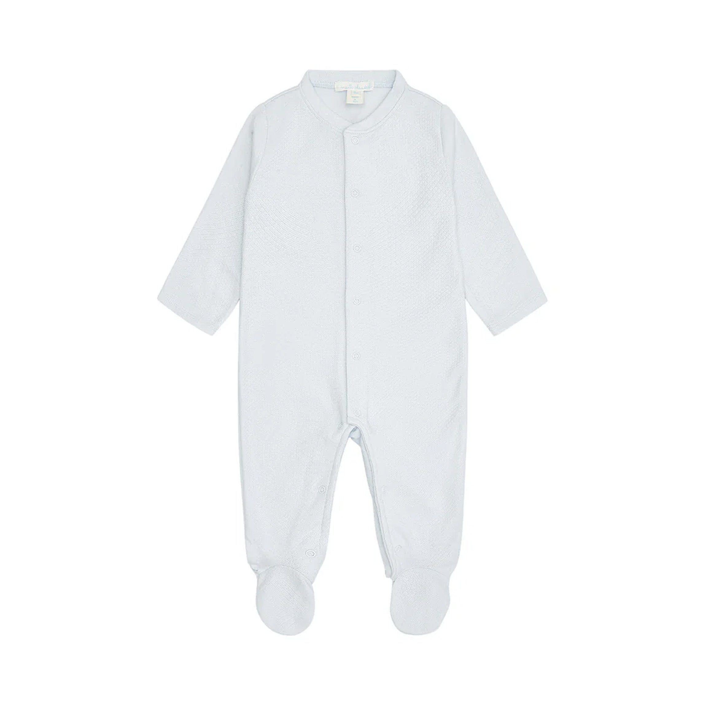 Angel Wing Pointelle Sleepsuit in Blue