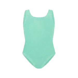 Kids Classic Swimsuit in Metallic Mint