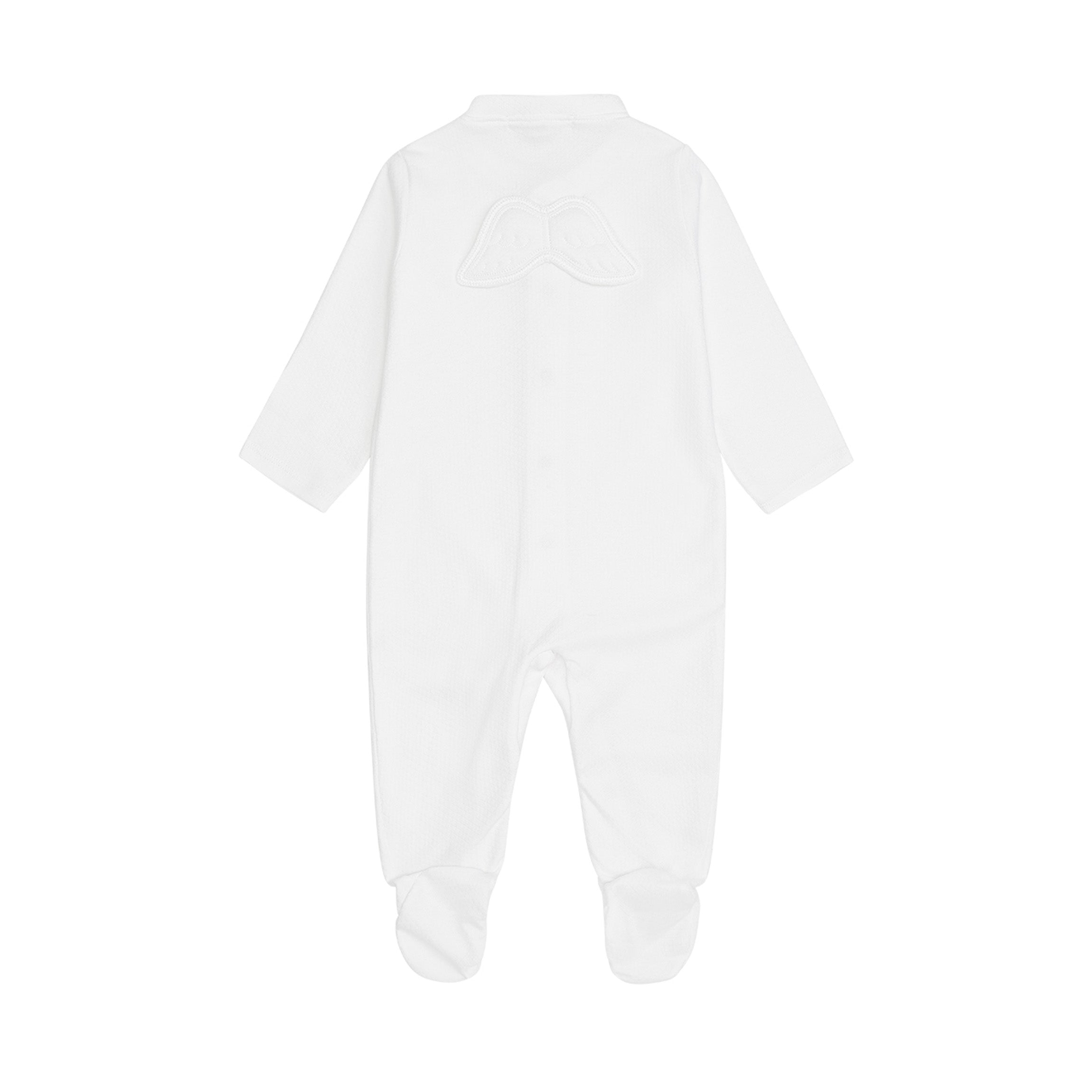 Angel Wing Pointelle Sleepsuit in White