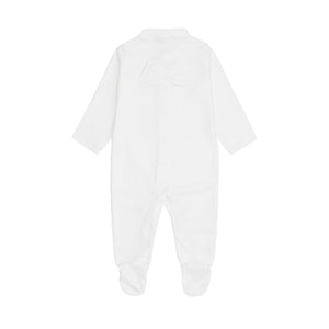 Angel Wing Pointelle Sleepsuit in White