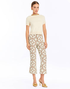 Drew Crew-Neck Sweater in Panna Cotta Ivory