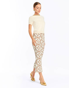 Drew Crew-Neck Sweater in Panna Cotta Ivory