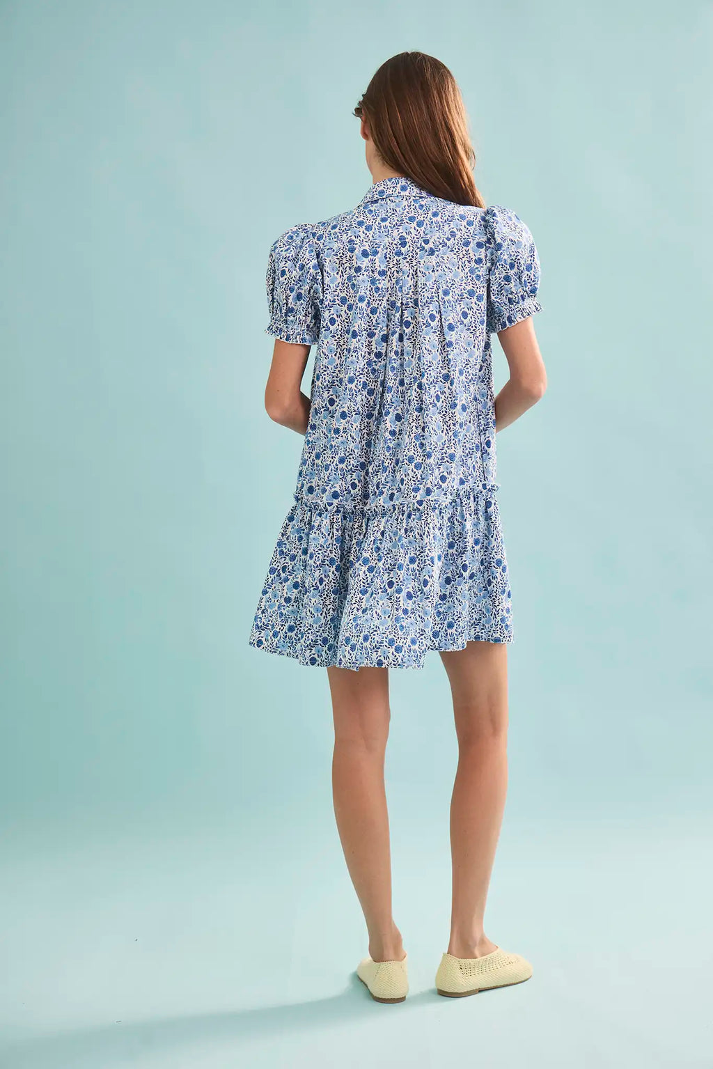 The Drifter Mini Dress in Bermuda Blooms.