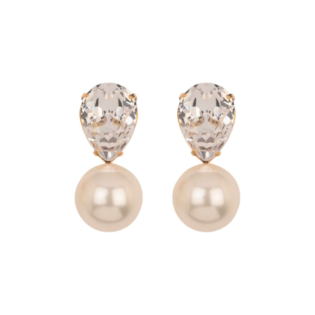 Cimone Earrings in Crystall & Antique Gold