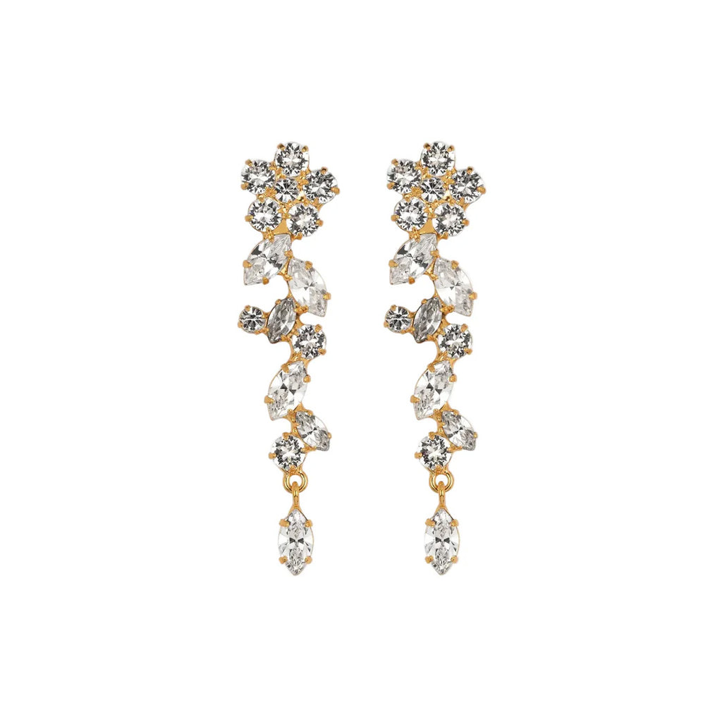 Jasmina Earrings in Crystal Antique Gold