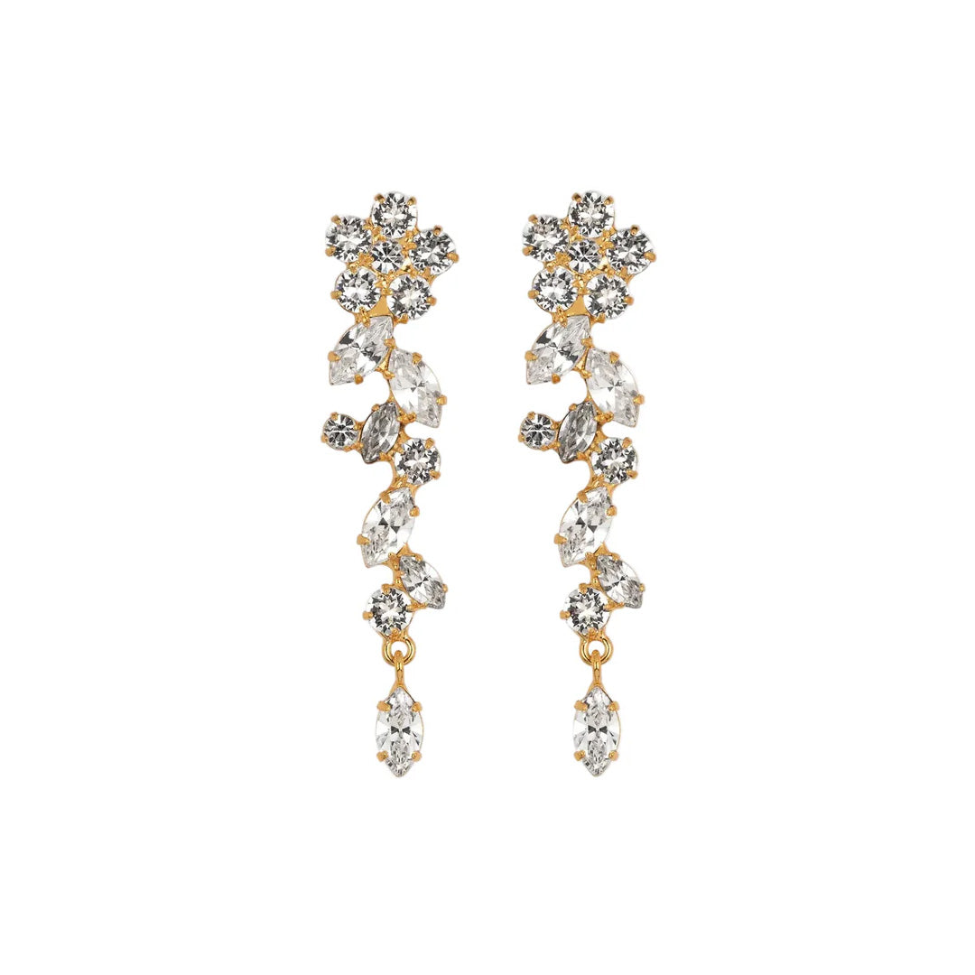 Jasmina Earrings in Crystal Antique Gold