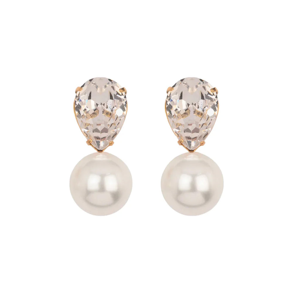 Cimone Earrings in Crystal Antique Gold