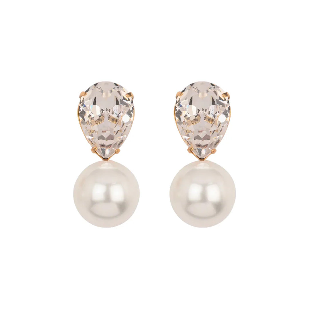 Cimone Earrings in Crystal Antique Gold