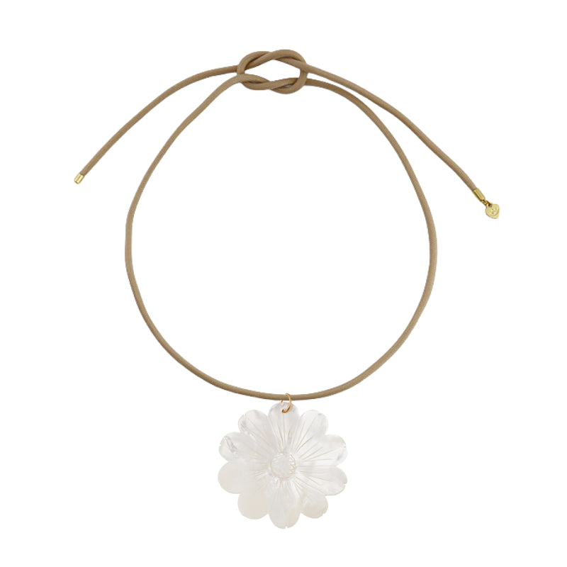 Mother of Pearl Daisy Cord Necklace