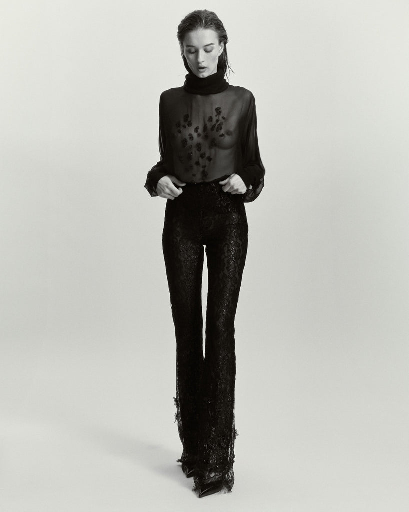 Dusk Sheer Embroidered Blouse