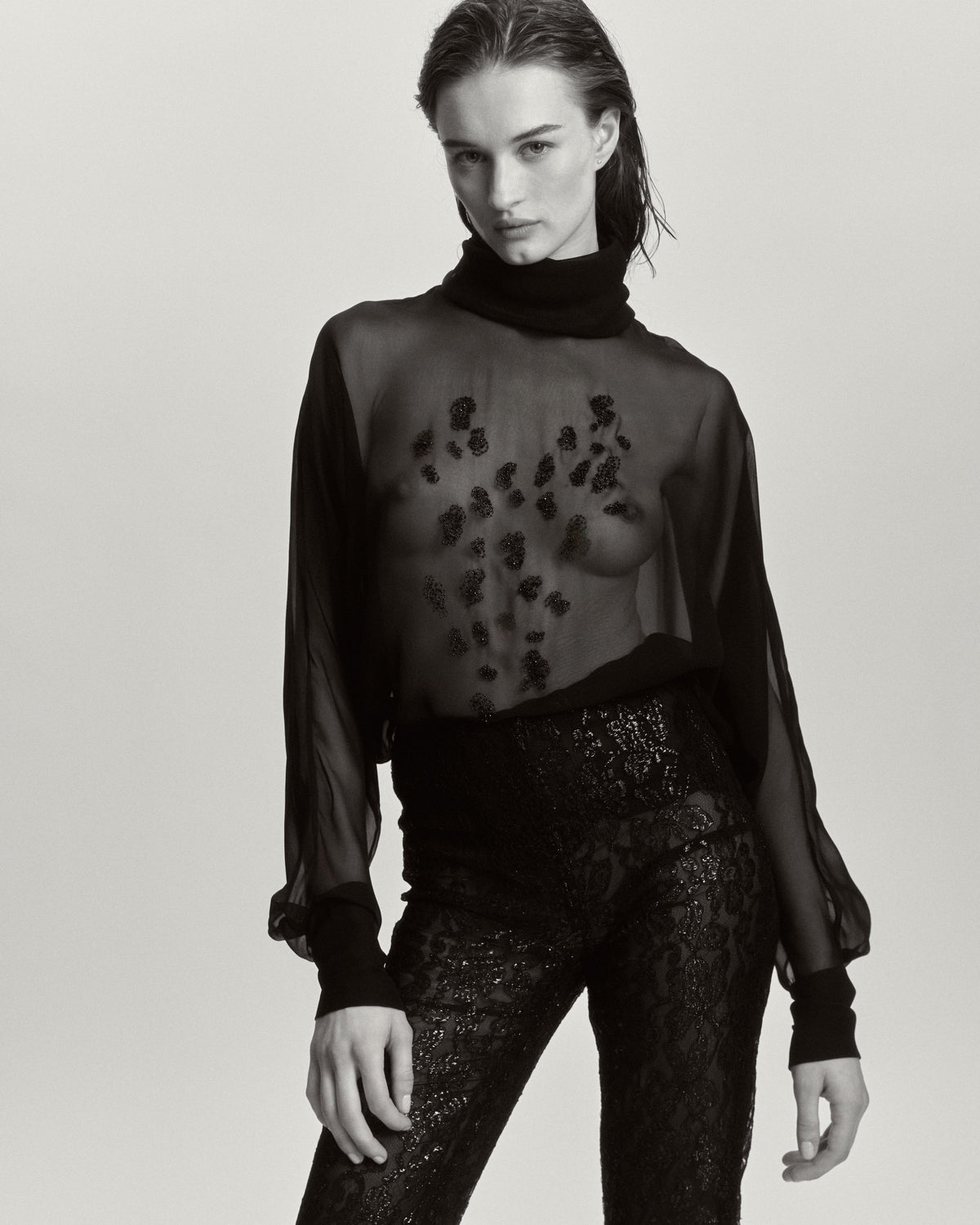 Dusk Sheer Embroidered Blouse