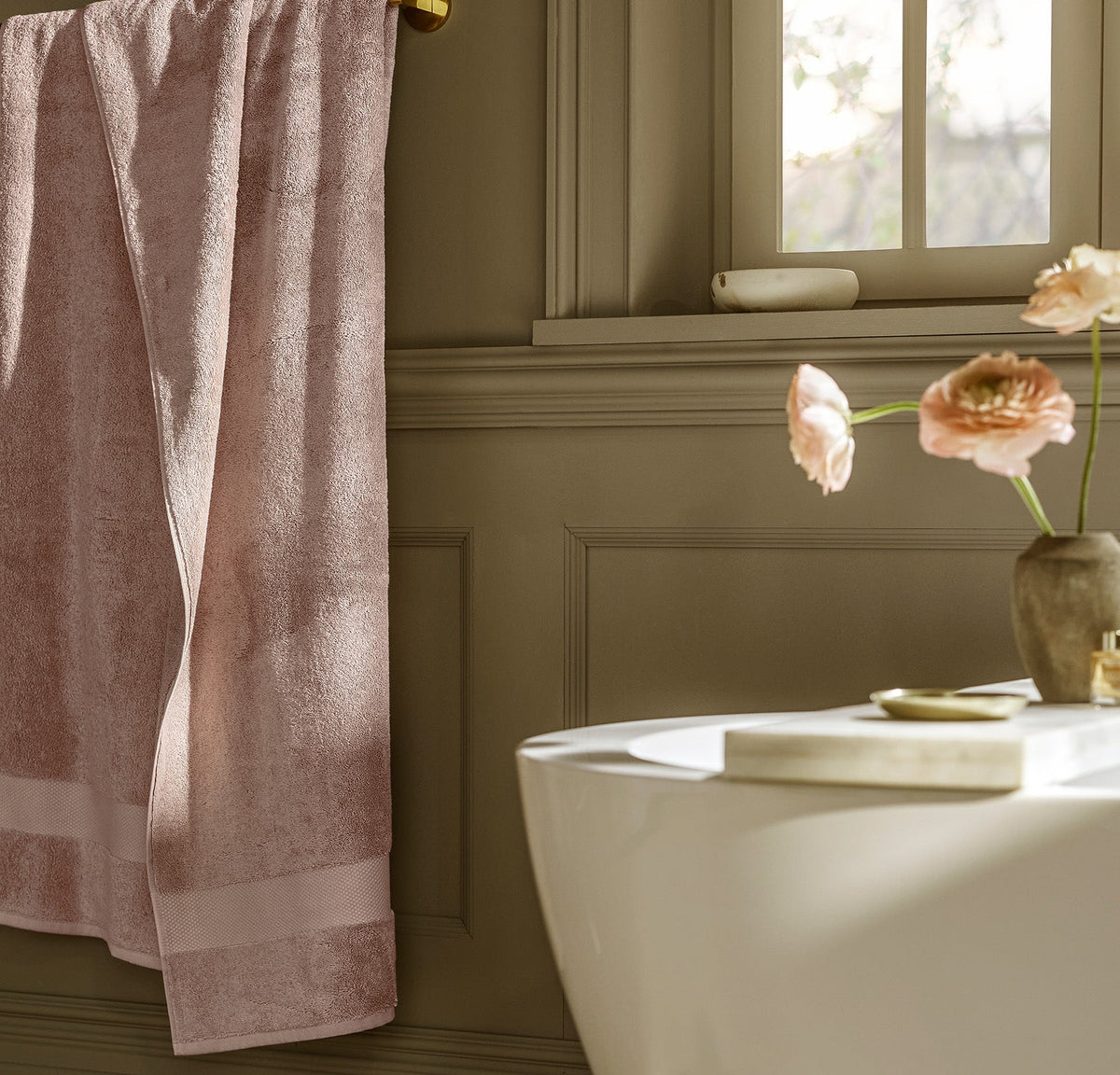 Plush Bath Sheet Set in Dusty Rose