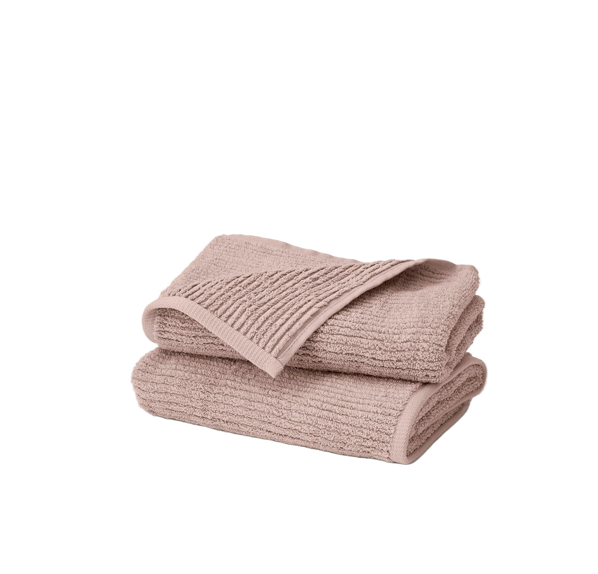 Turkish Ribbed Hand Towel in Dusty Rose, Set of 2