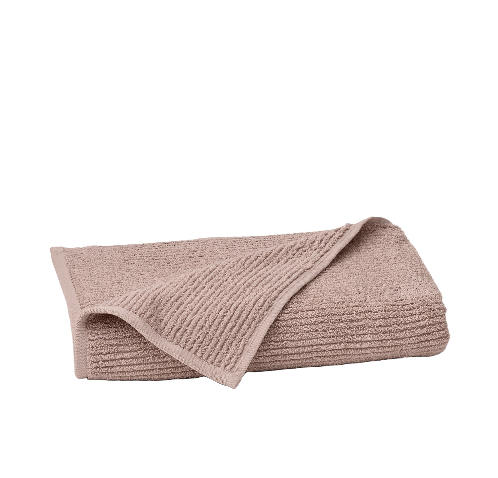 Turkish Ribbed Bath Towel in Dusty Rose