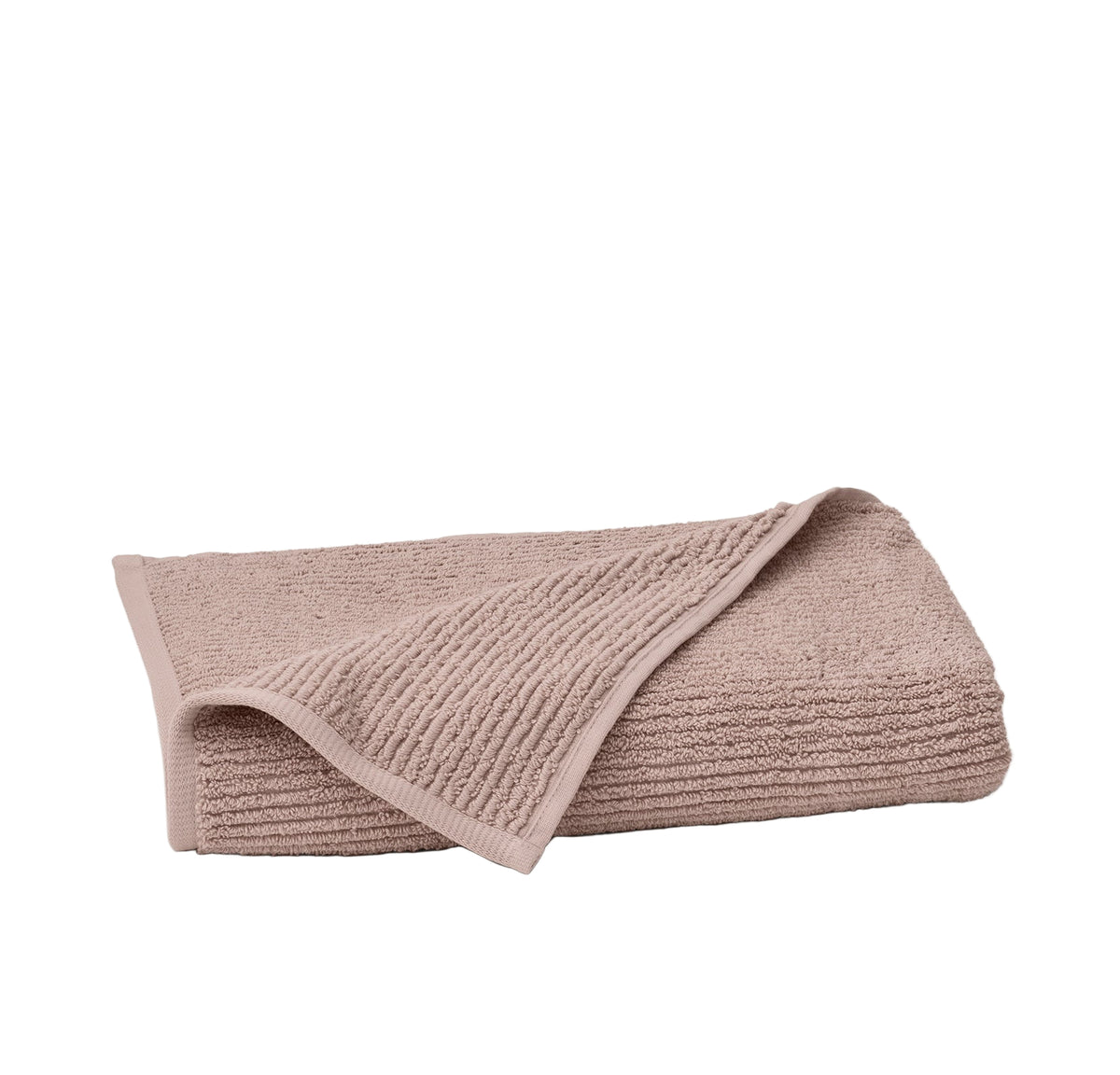 Turkish Ribbed Bath Towel in Dusty Rose