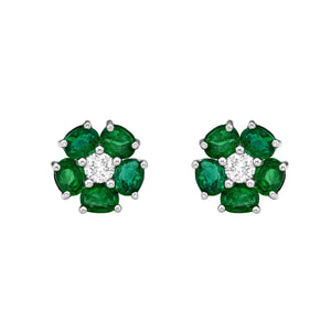 Emerald Fleur Stud Earrings