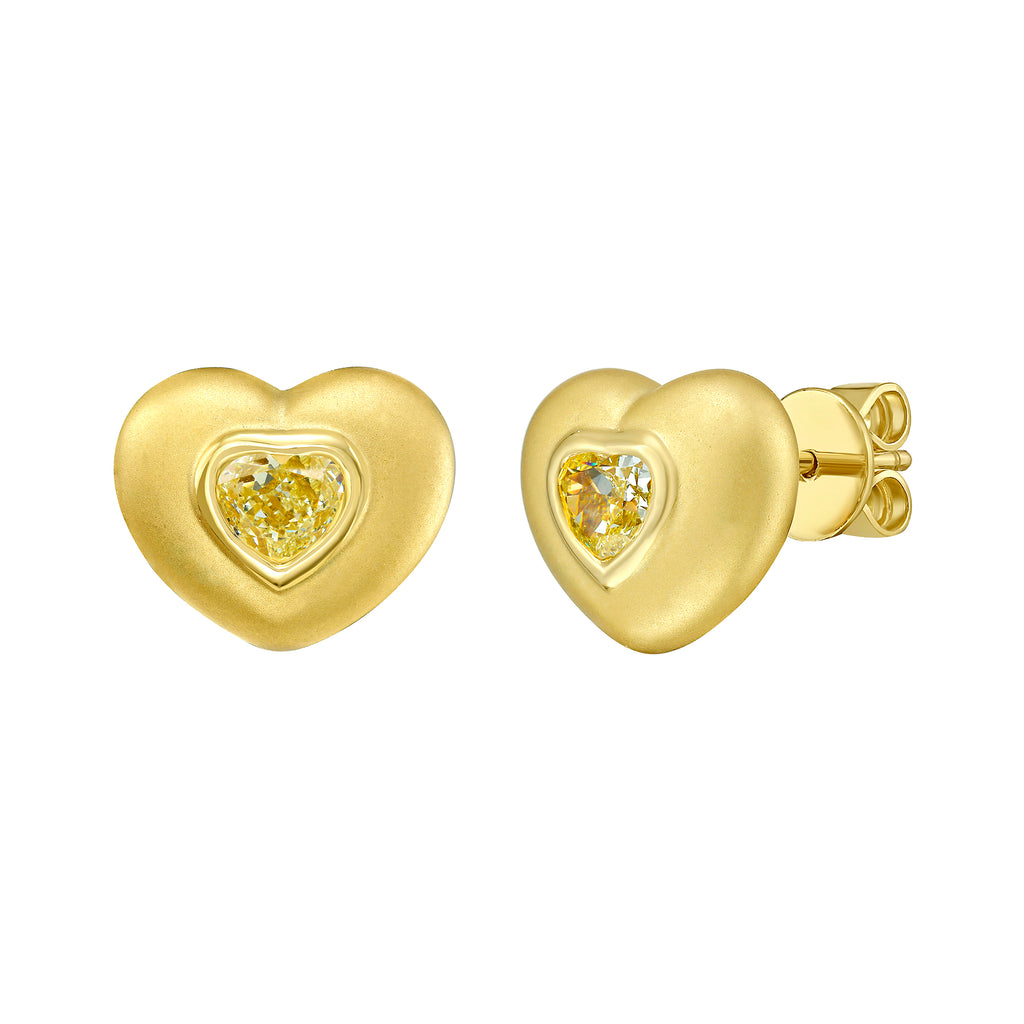 Sweetheart Yellow Diamond Studs