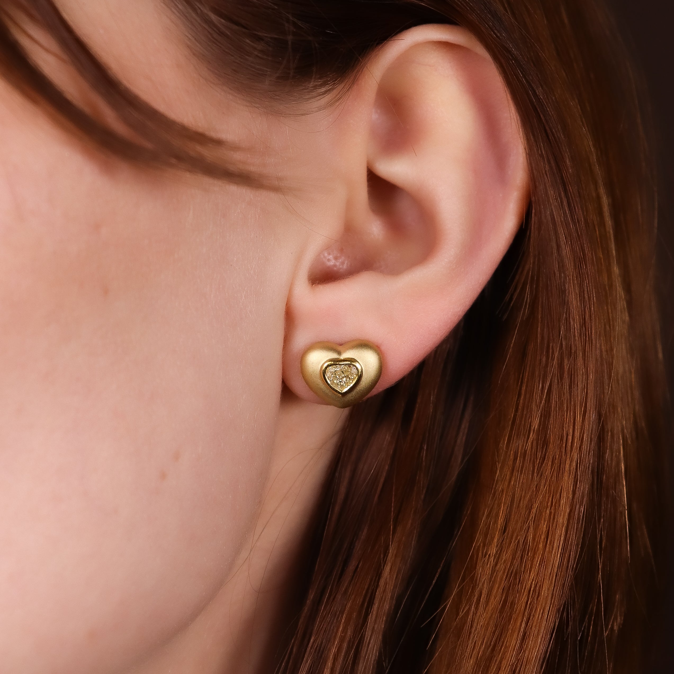 Sweetheart Yellow Diamond Studs