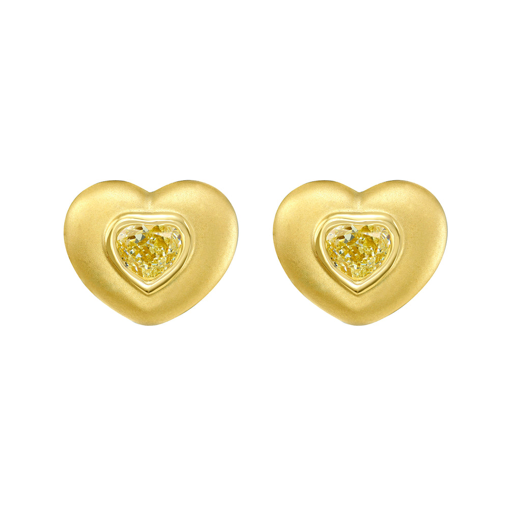 Sweetheart Yellow Diamond Studs