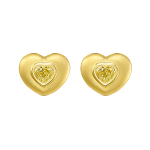 Sweetheart Yellow Diamond Studs
