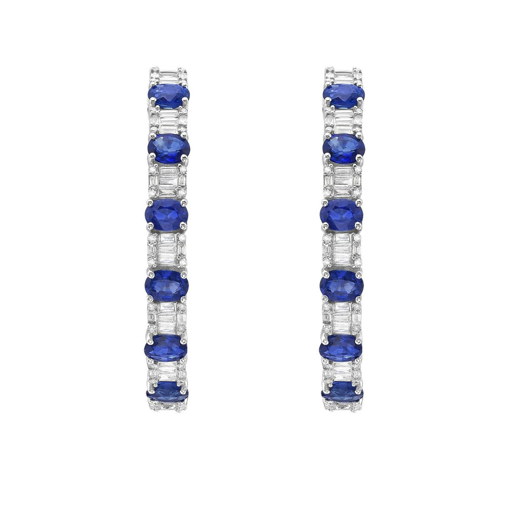 Dolce Blue Sapphire Hoop Earrings