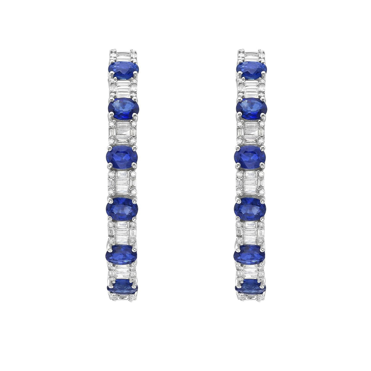 Dolce Blue Sapphire Hoop Earrings