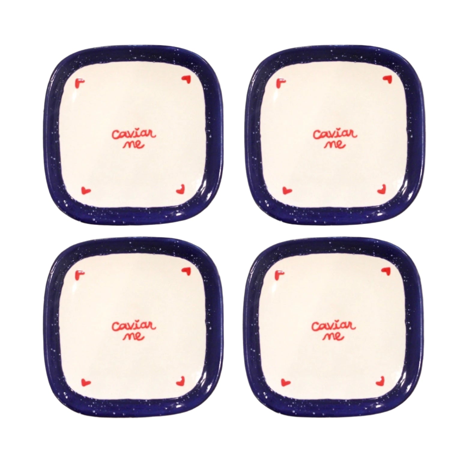 Tiny “Caviar Me” Plates, Set of 4