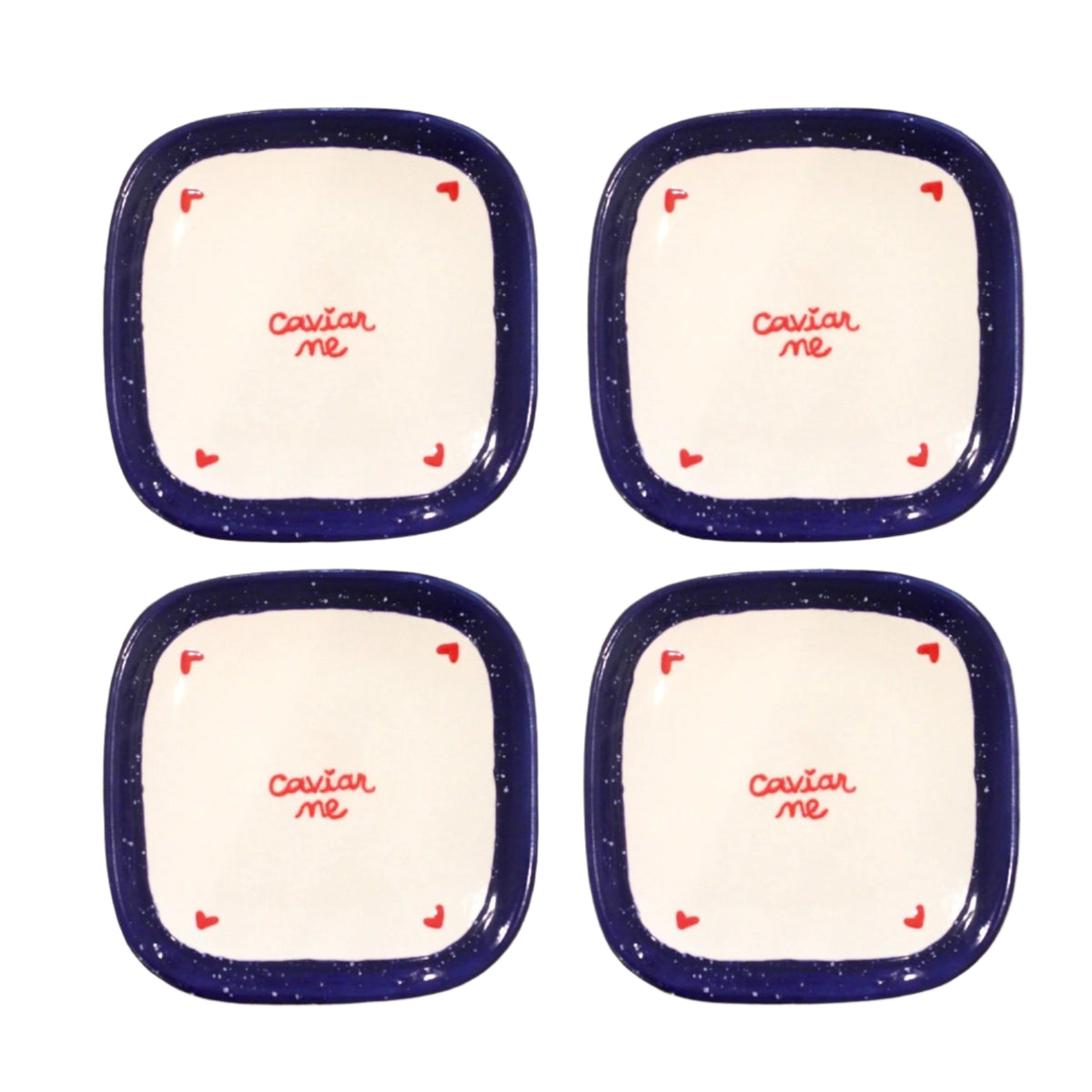 Tiny “Caviar Me” Plates, Set of 4