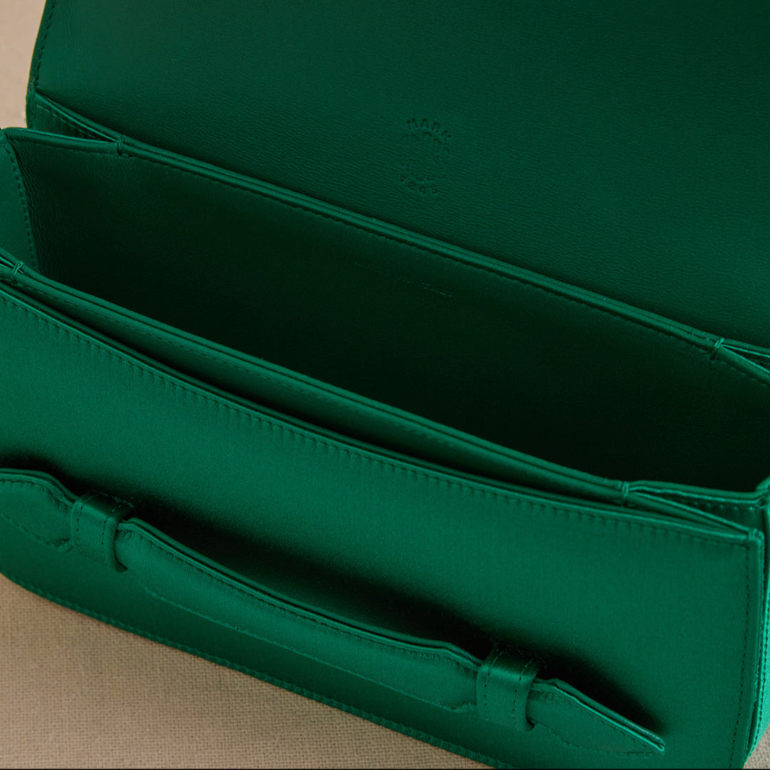 Romy Clutch in Satin Emerald