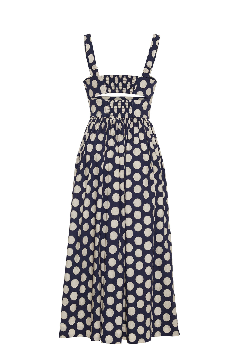 amanda smocked dotted maxi dress Clover Midi Dress in Cotton