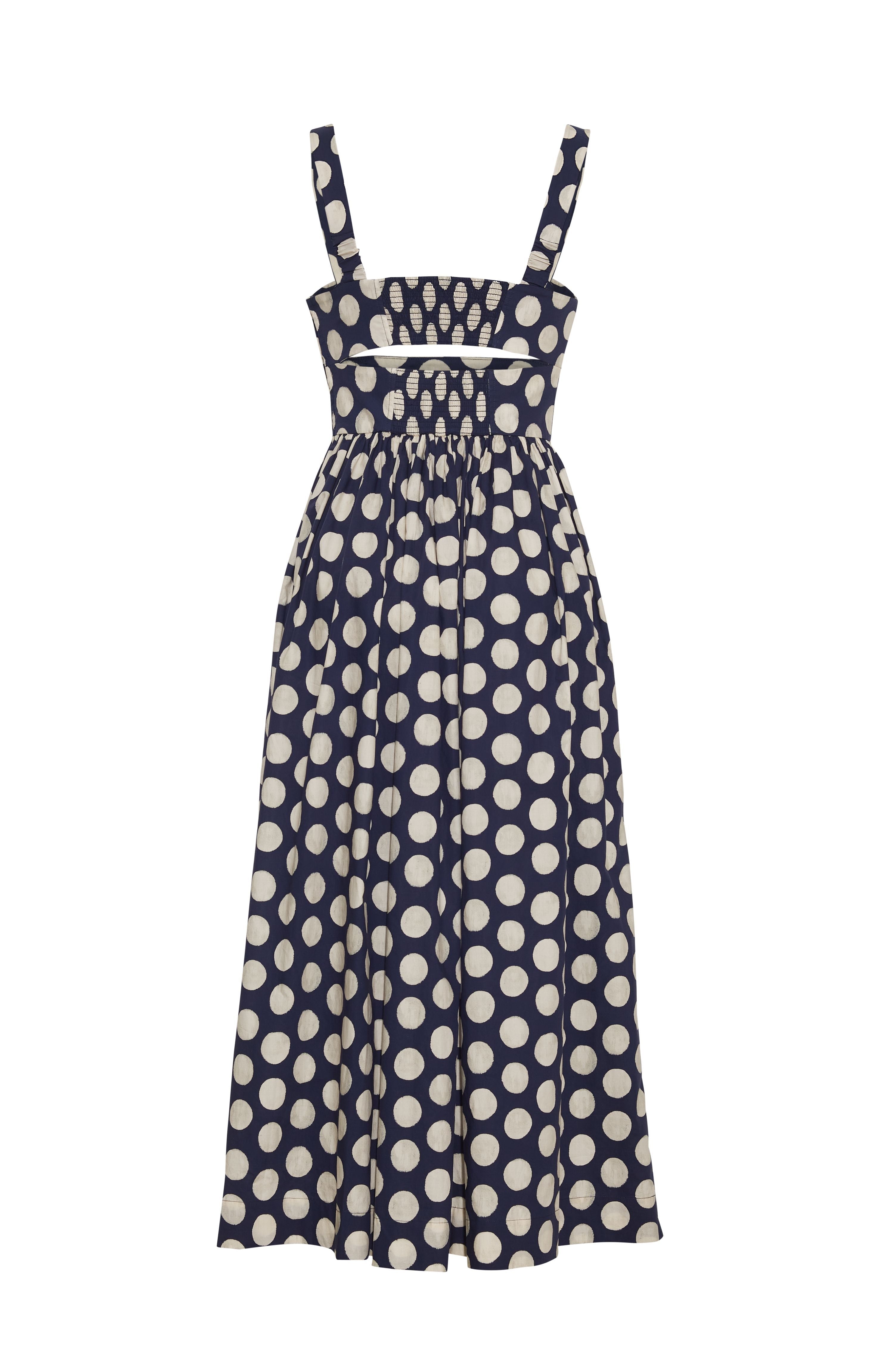 Clover Dress in Celeste Dot Navy