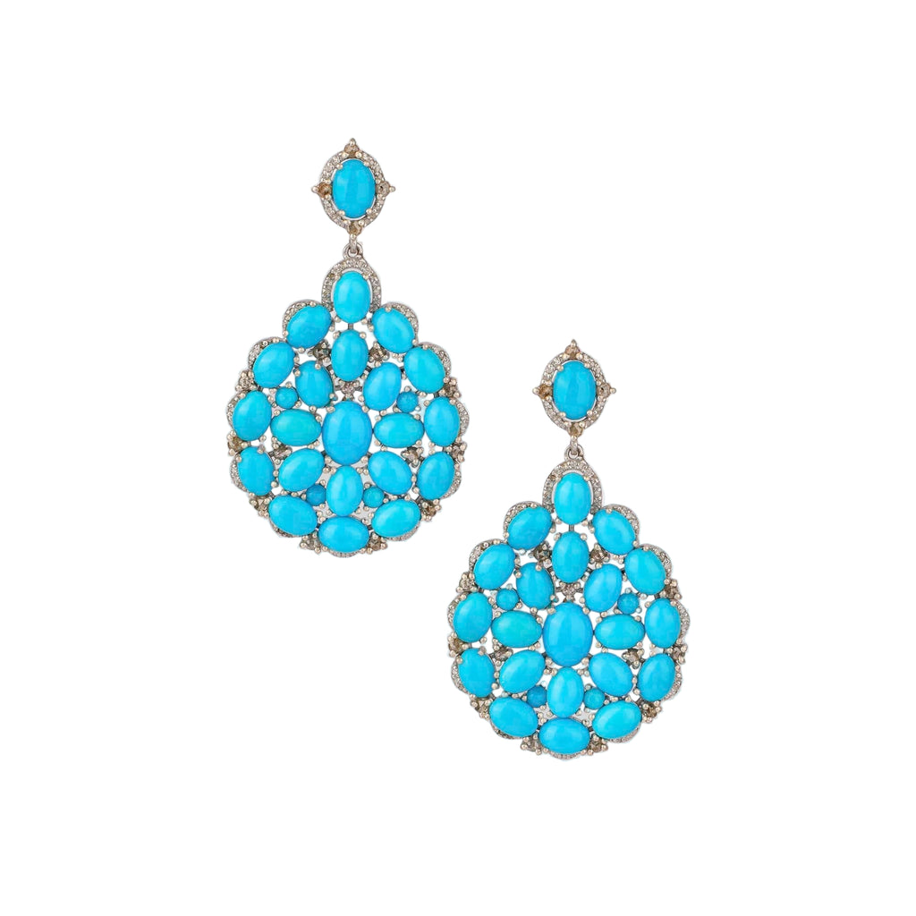 Turquoise and Diamond Earrings