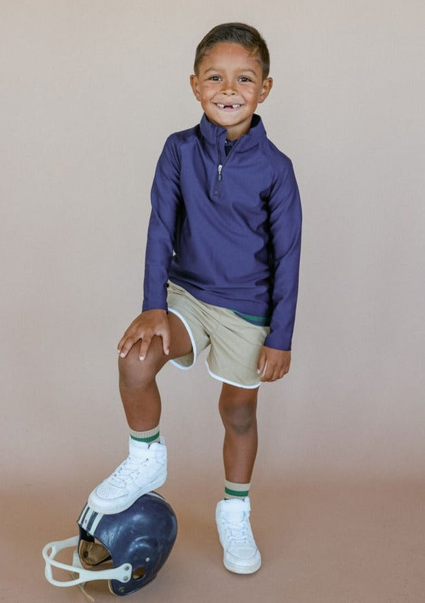 Retro Super Short in Khaki with White Piping