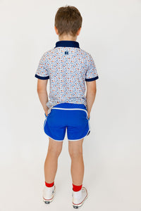 Retro Super Short in Royal Blue with White Piping