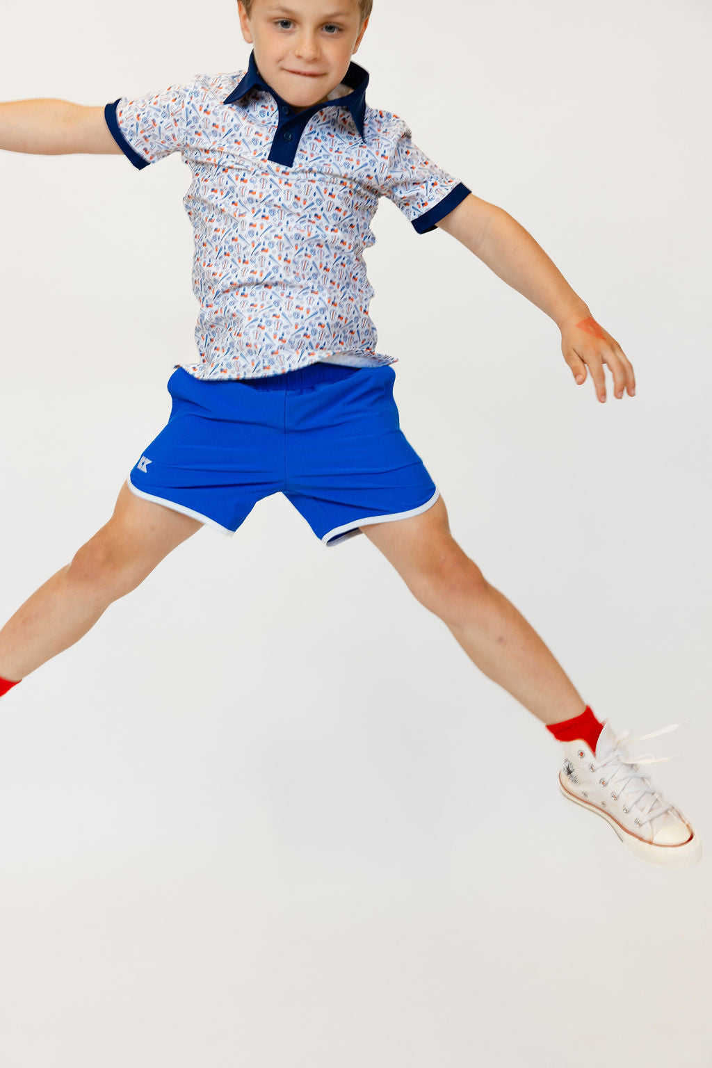 Retro Super Short in Royal Blue with White Piping