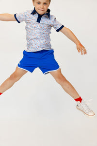 Retro Super Short in Royal Blue with White Piping