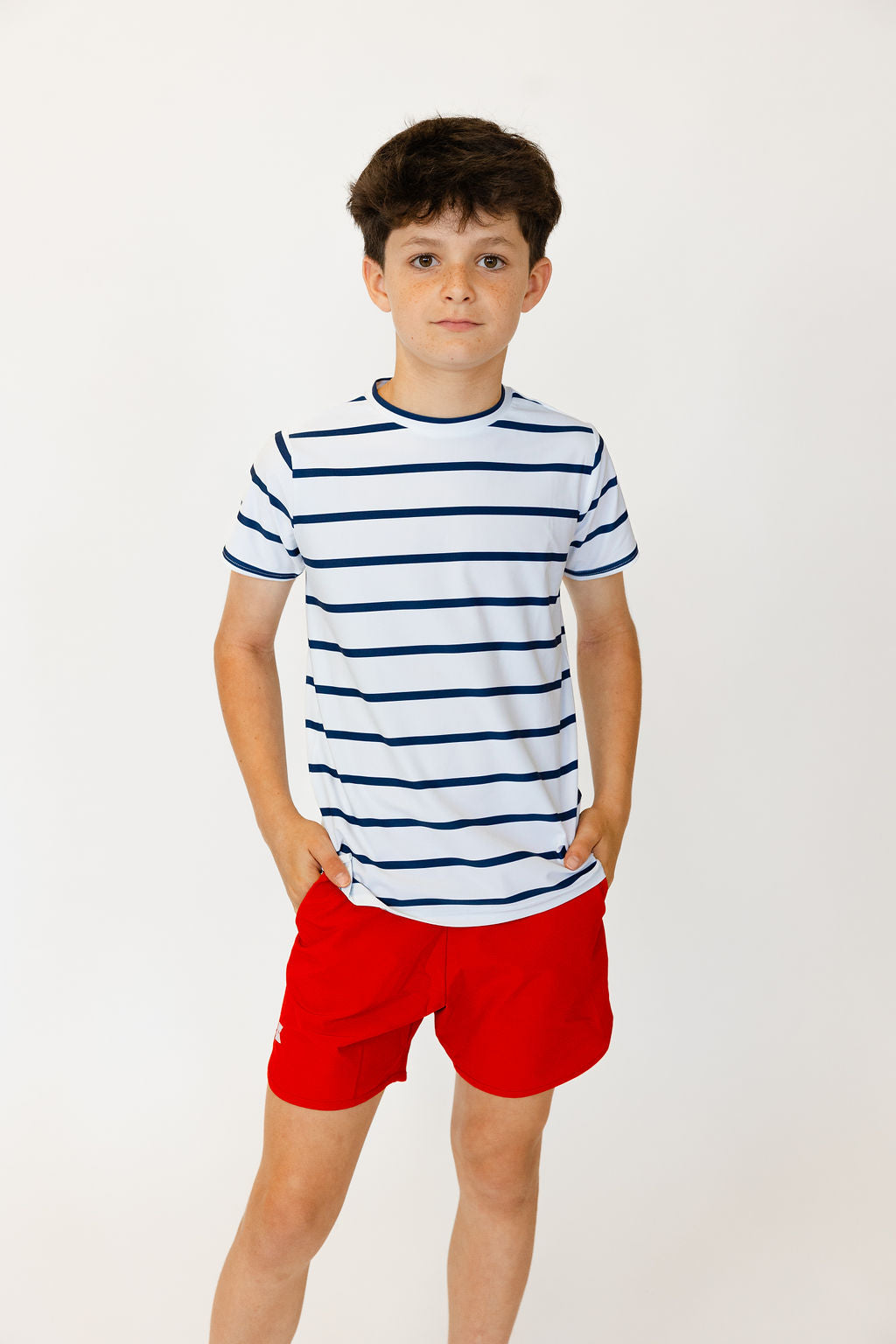 Practice Shirt in Navy & White Stripe