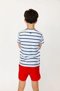 Practice Shirt in Navy & White Stripe