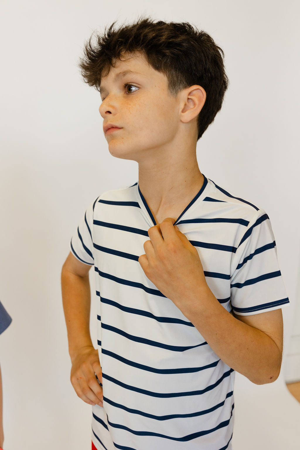 Practice Shirt in Navy & White Stripe