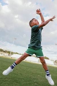 Retro Super Short in Dark Green with White Piping