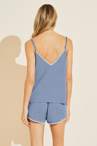 Frida TENCEL™ Modal Cami & Short PJ Set in Wedgewood Blue/Ivory